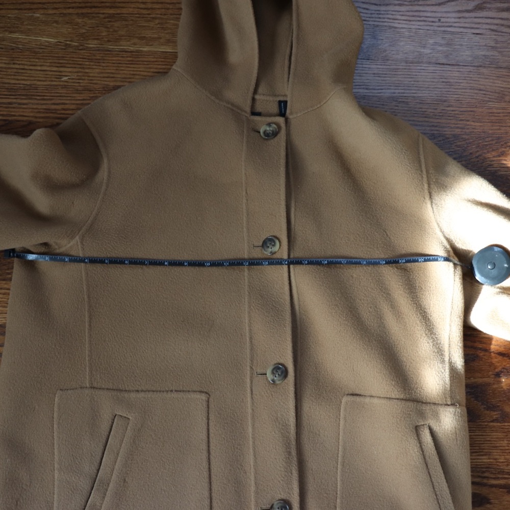 Theory Hooded Camel Wool Cashmere Blend Jacket - Picture 6 of 7